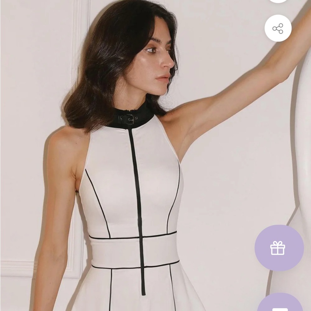 Wiskii Future Playground dress in cream and Black Women's tennis, pickeball